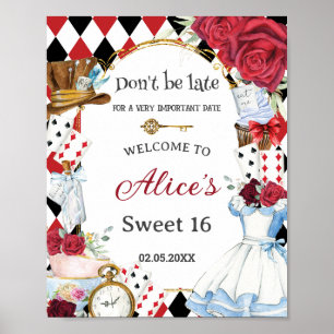 Poster Alice au pays des merveilles Anniversaire Tea Part