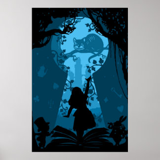 Poster Alice au pays des merveilles Art du livre