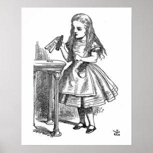 Poster Alice au pays des merveilles Boire moi empreinte g
