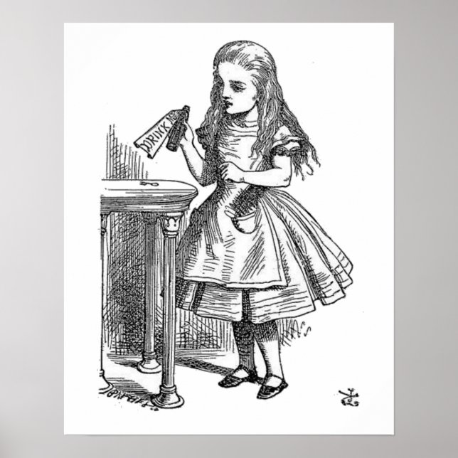 Poster Alice au pays des merveilles Boire moi empreinte g (Devant)