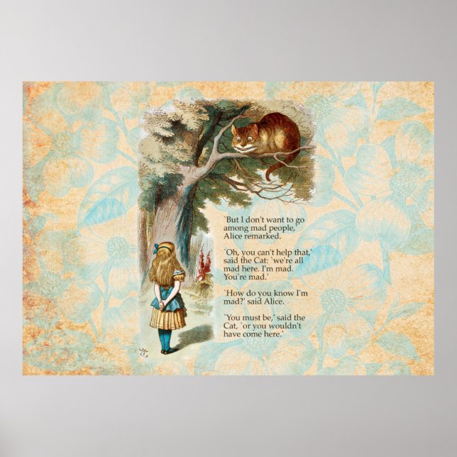 Poster Alice au pays des merveilles Cheshire Cat Mad (Devant)