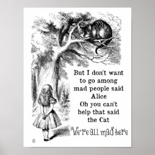 Poster Alice au pays des merveilles; Cheshire Chat avec A