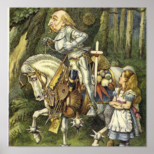 Poster Alice au pays des merveilles Chevalier blanc Impri