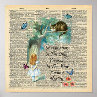 Poster Alice Au Pays Des Merveilles Citation Dictionnaire