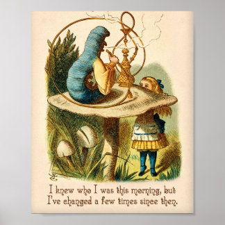Poster Alice au pays des merveilles Citation - Je savais