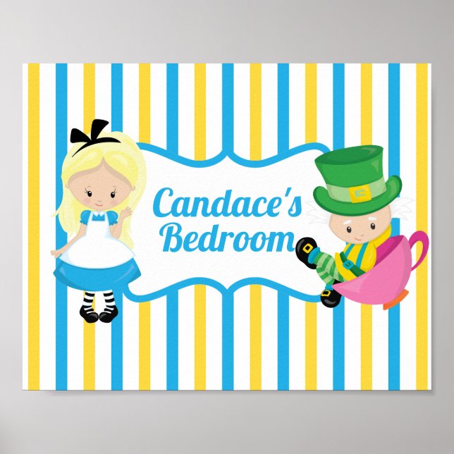 Poster Alice au pays des merveilles Cute Chambre pour enf (Devant)
