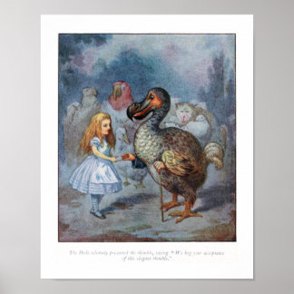Poster Alice au pays des merveilles Dodo Tenniel Imprimer