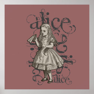 Poster Alice Au Pays Des Merveilles Grunge (Rose)