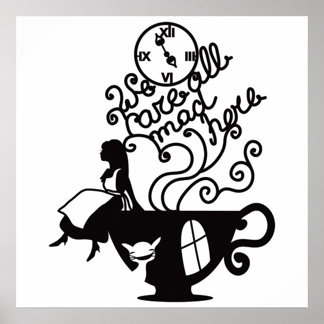 Poster Alice au pays des merveilles. Illustration de silh (Devant)