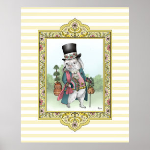 Poster Alice au pays des merveilles Lapin blanc portant d