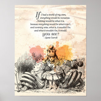 Poster Alice au pays des merveilles "Le monde de moi-même