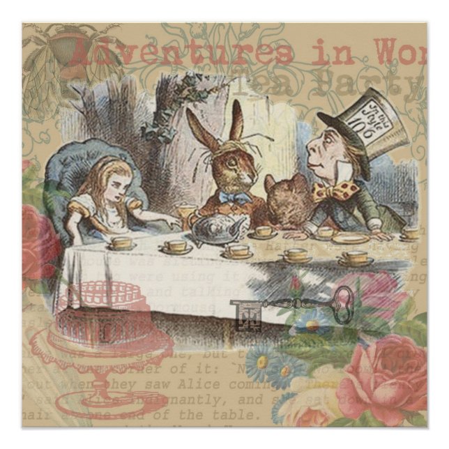Poster Alice au pays des merveilles Mad Tea Party Art (Devant)