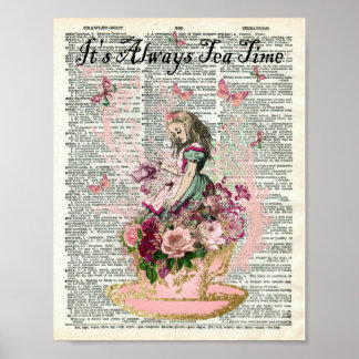Poster Alice au pays des merveilles, page du dictionnaire