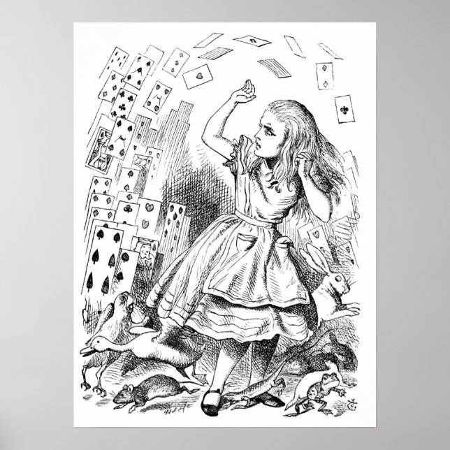 Poster Alice avec cartes (Devant)