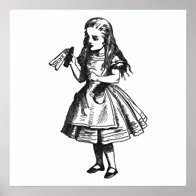 Poster Alice avec la bouteille "Drink Me" (Devant)