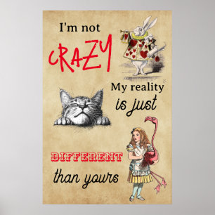 Poster Alice - Cheshire Chat Je ne suis pas fou