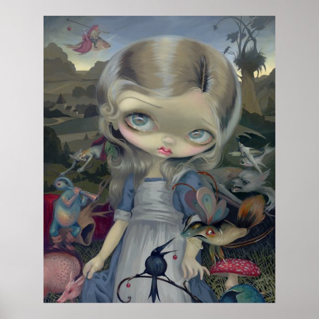Poster Alice dans un Bosch Wonderland ART IMPRIMER gothiq (Devant)