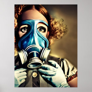 Poster Alice dans un masque à gaz