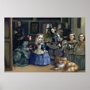 Poster Alice et art de Las Meninas impriment le pays des