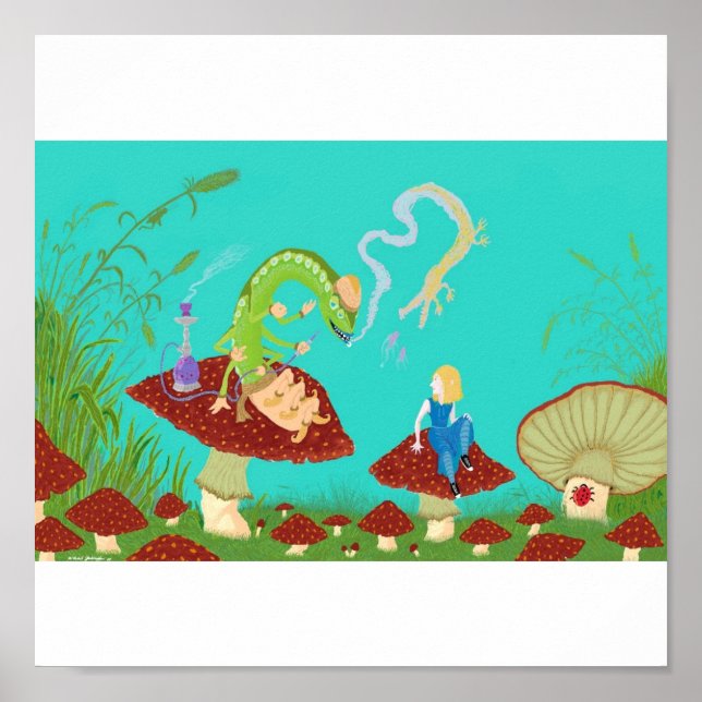 Poster Alice et Caterpillar (Devant)