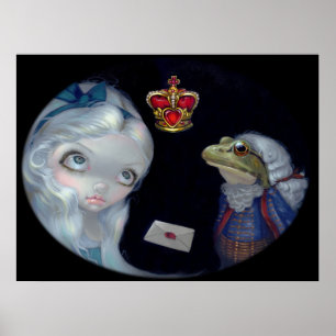 Poster Alice et la grenouille Footman ART IMPRIMER Wonder