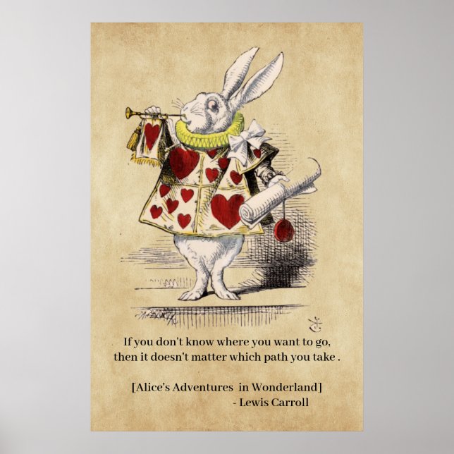 Poster Alice in Wonderland, Herald, Citation motivationne (Devant)
