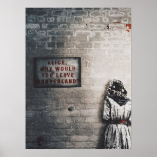 POSTER ALICE IN WONDERLAND & "POURQUOI PARTEZ-VOUS" SIGNE
