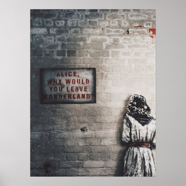 POSTER ALICE IN WONDERLAND & "POURQUOI PARTEZ-VOUS" SIGNE (Devant)