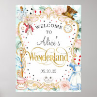 Alice merveilleland fêté de thé fêté signe d'accue