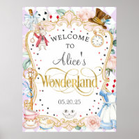 Alice merveilleland fêté de thé fêté signe d'accue