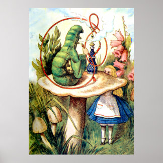 Poster Alice sollicite conseil d'une chenille