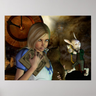 Poster Alice & The White Rabbit Print