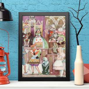 Poster Alice vintage au pays des merveilles, reine des co