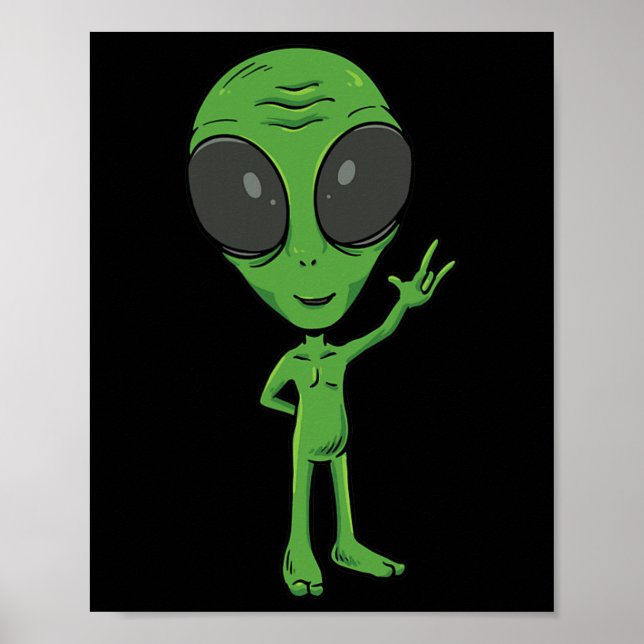 Poster Alien Asl Gesture main sourde Perte d'audition Sen (Devant)