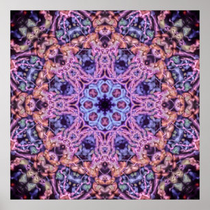 Poster Alien complexe pourpre Kaleidoscopic Mandala