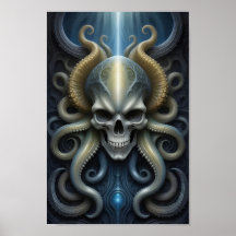 Alien Crâne Octopus - 001 - Art Imaginaire
