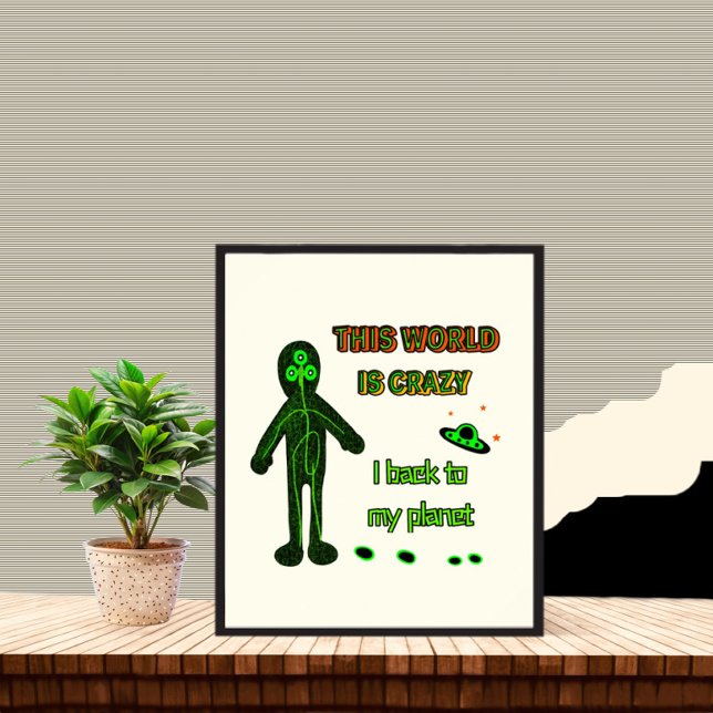 Poster Alien drôle (Créateur téléchargé)