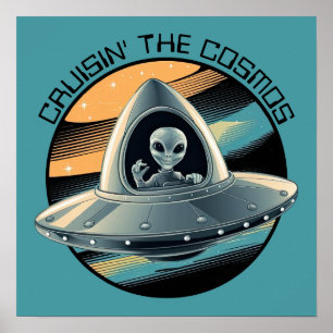 Poster Alien en vaisseau spatial