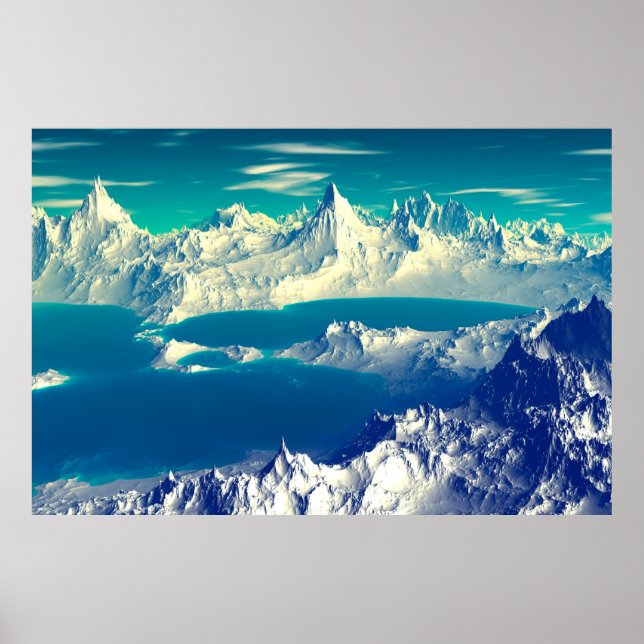 Poster Alien Planet - 3D ed Computer Artwork. Rochers et  (Devant)