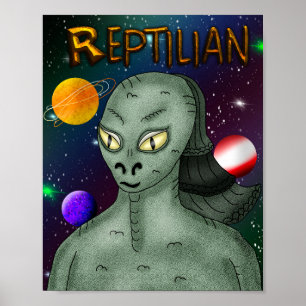 Poster Alien républicain avec Arrière - plan spatial