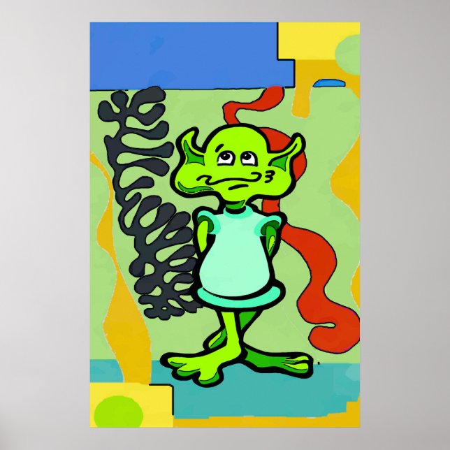 Poster Alien Space Man Abstrait (Devant)