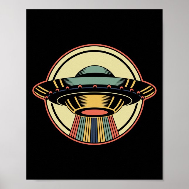 Poster Alien UFO rétro (Devant)