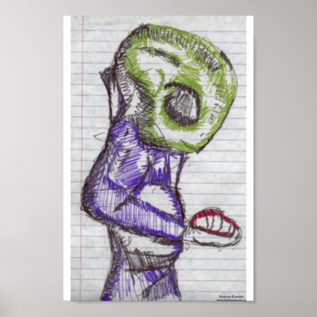 Poster Alien vert d'observation (Devant)