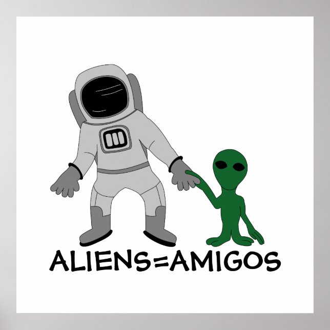 Poster Aliens = Amigos, astronautes et extra-terrestres (Devant)