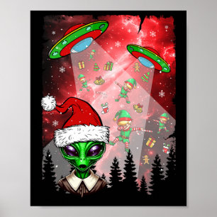 Poster Aliens non identifié objet volant Noël Elf Lo