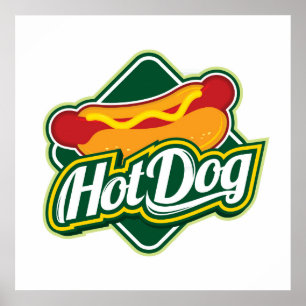 Poster Alimentation des vendeurs de hot-dog cool