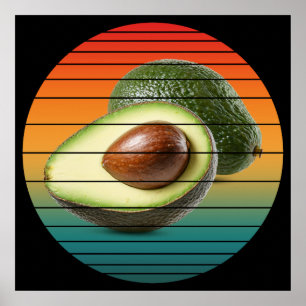 Poster Alimentation végétarienne aux fruits d'avocat vint