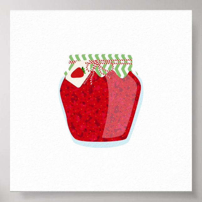 Poster Aliments de canne - Confiture de fraises (Devant)