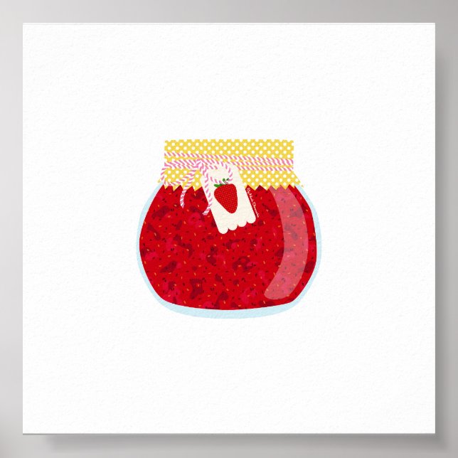 Poster Aliments de canne - Petite confiture de fraises (Devant)