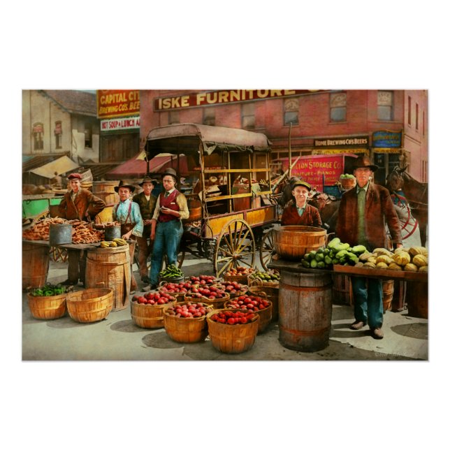 Poster Aliments - Légumes - Marché d'Indianapolis 1908 (Devant)